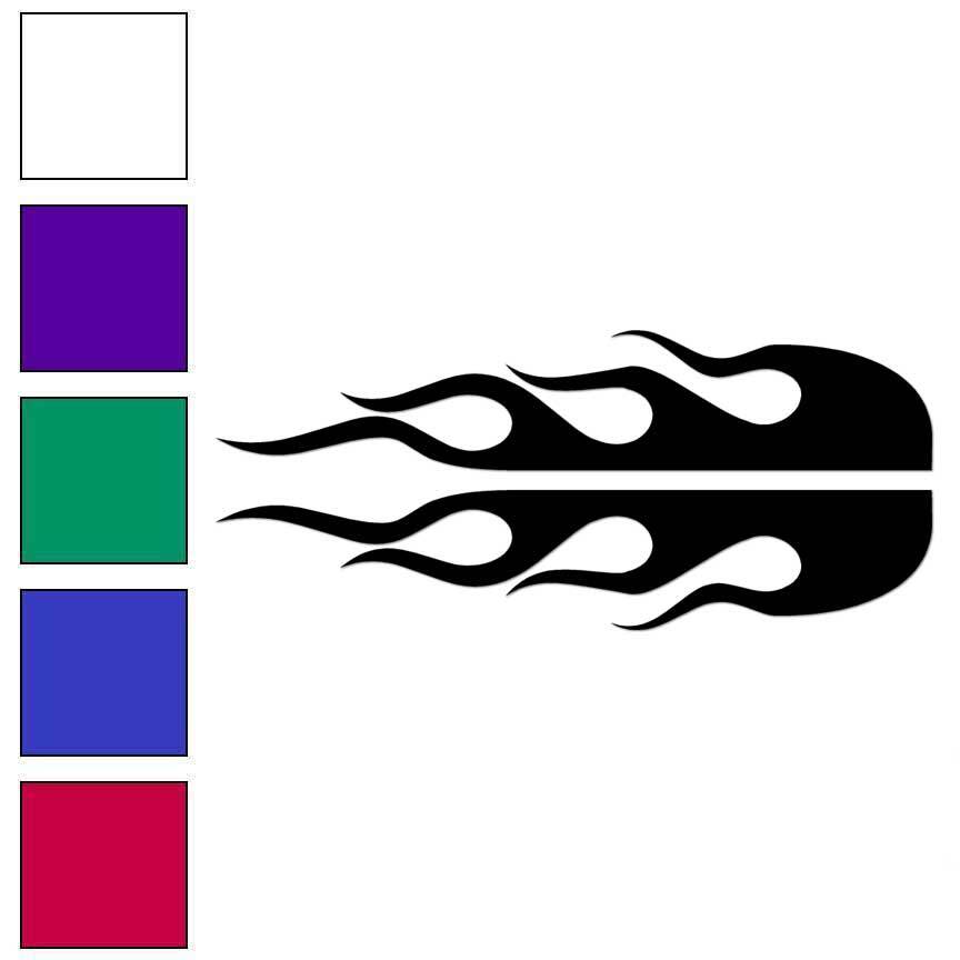 Pair Flames Fire, Vinyl Decal Sticker, Multiple Colors & Sizes #7321