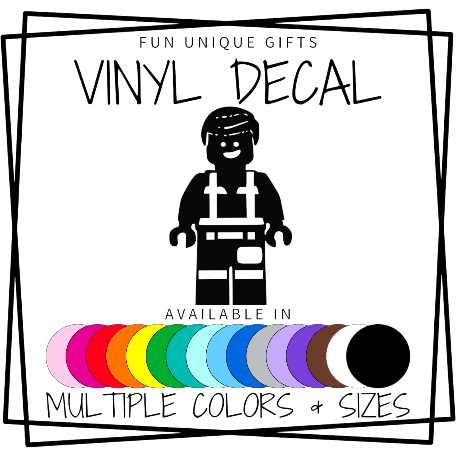Construction Lego Vinyl Decal Sticker -Multiple Colors & Sizes- FREE SHIPPING