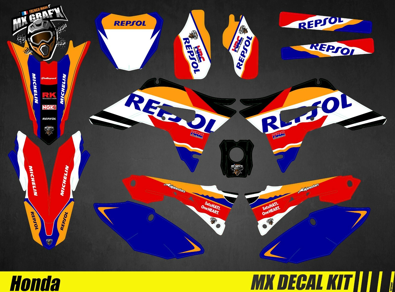Moto Decal Kit For Honda CRF – REPSOL RALLYE