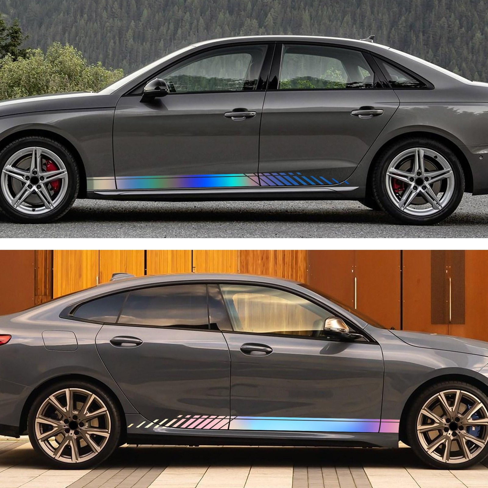 2Pcs 74" Car Body Side Stickers Racing Sports Stripe Decals for Car Universa…