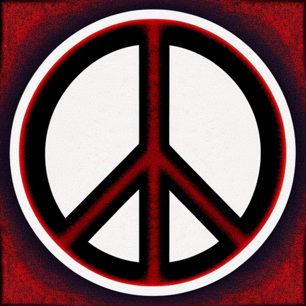 Peace Sign Sticker Red Black Grunge Trippy Hippie 60s Hippie Boho (4 inch)