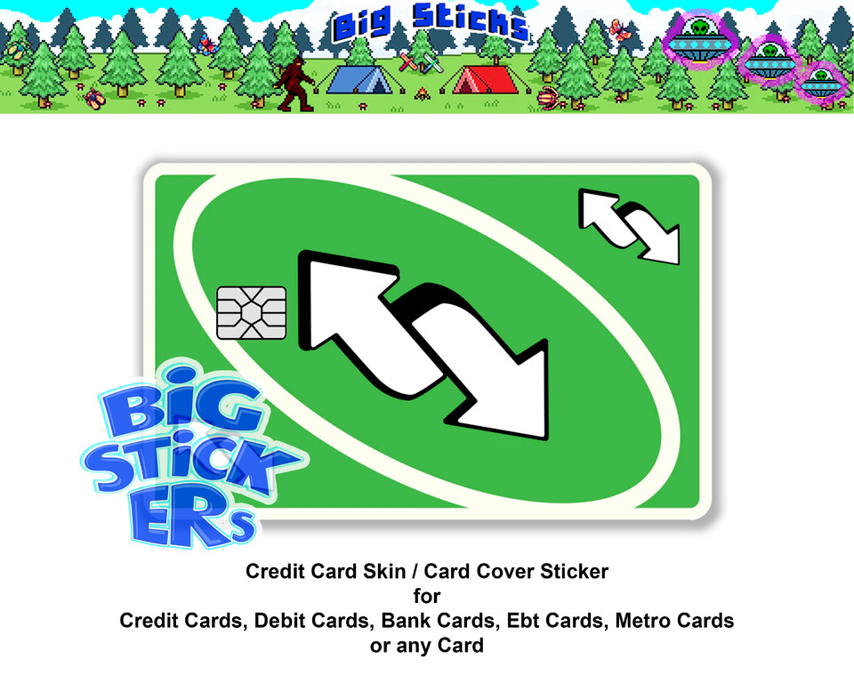 Uno Reverse/Draw 4 Card Credit Card SMART Sticker Skin Decal, Card Wrap