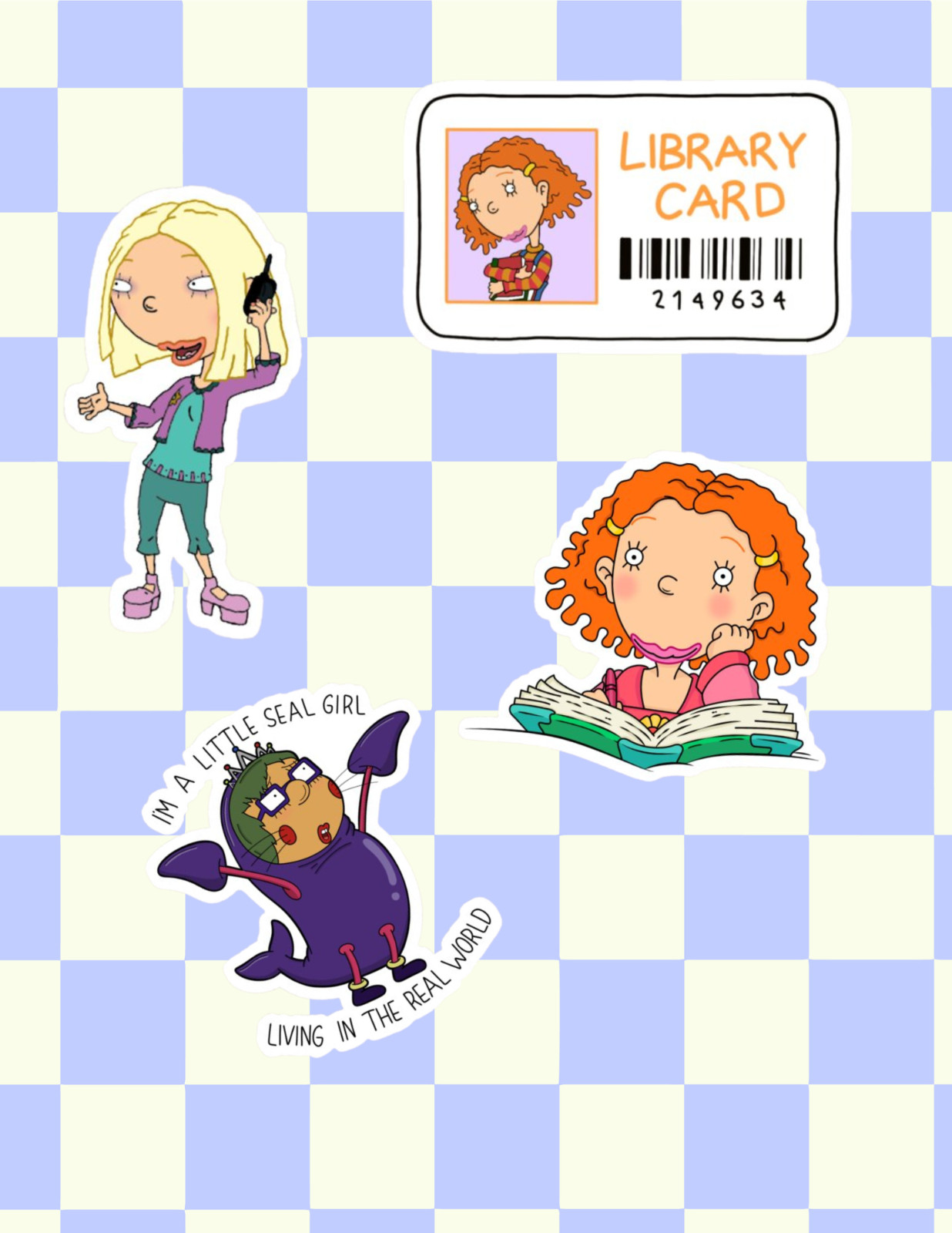 As Told By Ginger Retro Cartoon 4pc Sticker Pack
