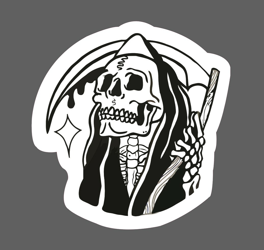 Grim Reaper Sticker Hooded Waterproof – Buy Any 4 For $1.75 Each Storewide!