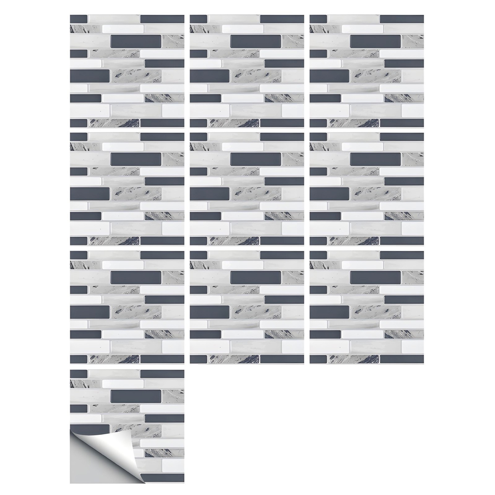 10/20 Pcs PVC Tile Backsplash Waterproof Self Adhesive Wall Panels for Kitchen