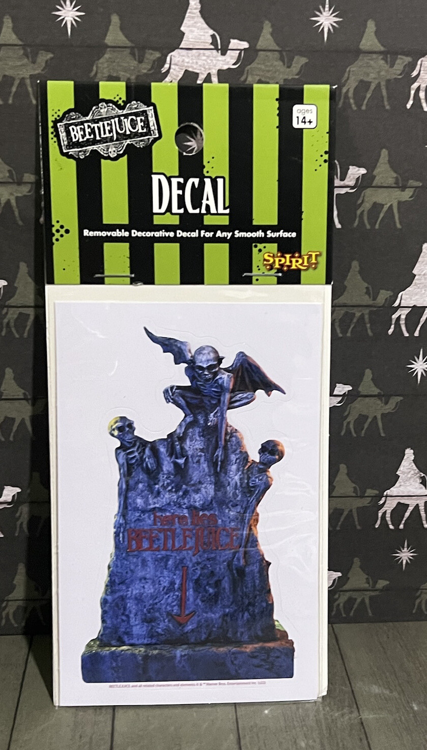 Beetlejuice Vinyl Decal Removable Laptop Locker 5" Tombstone Grave Warner Bros