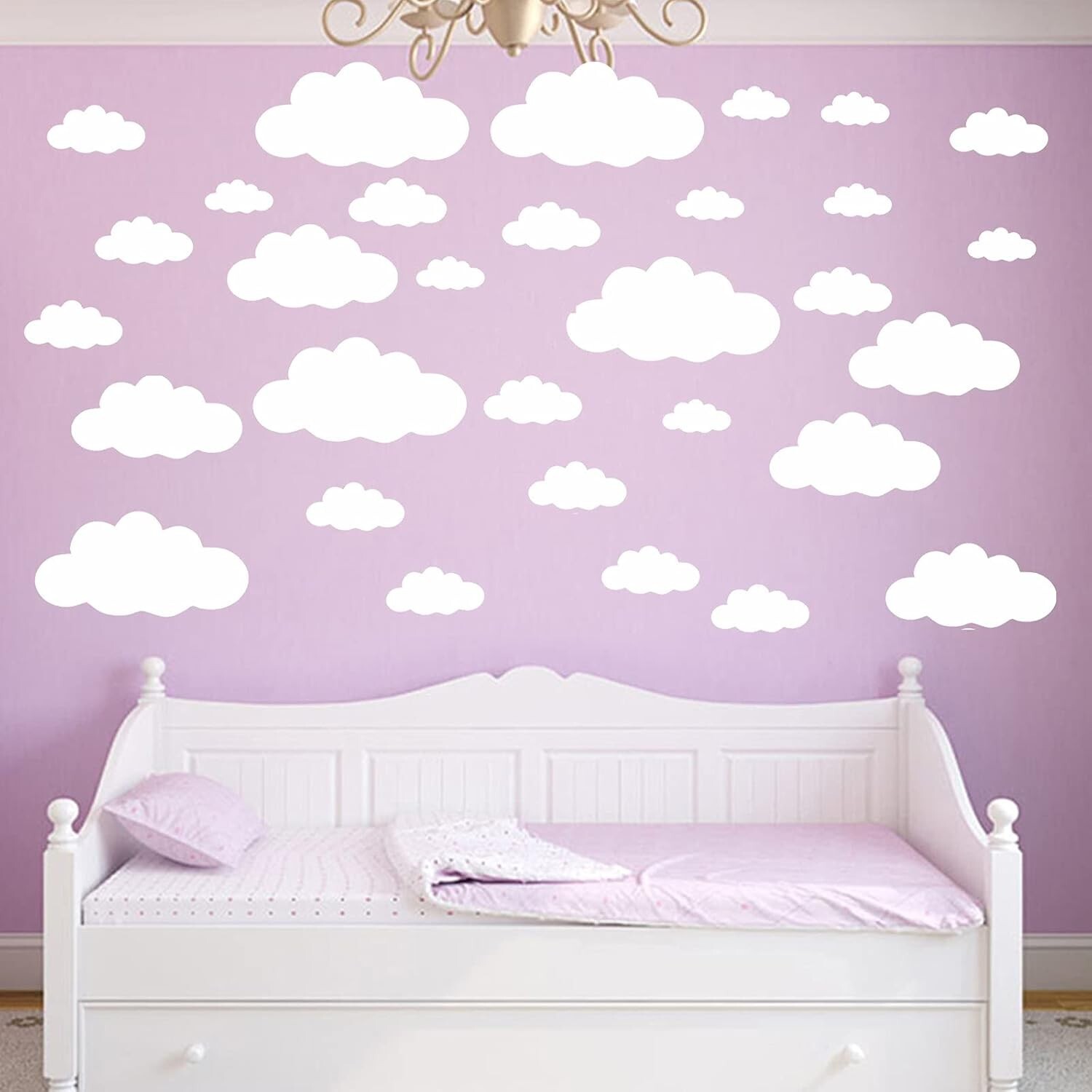 31 PCS Large Cloud Wall Decals Vinyl Sticker Self Adhesive Wallpaper For Bedroom