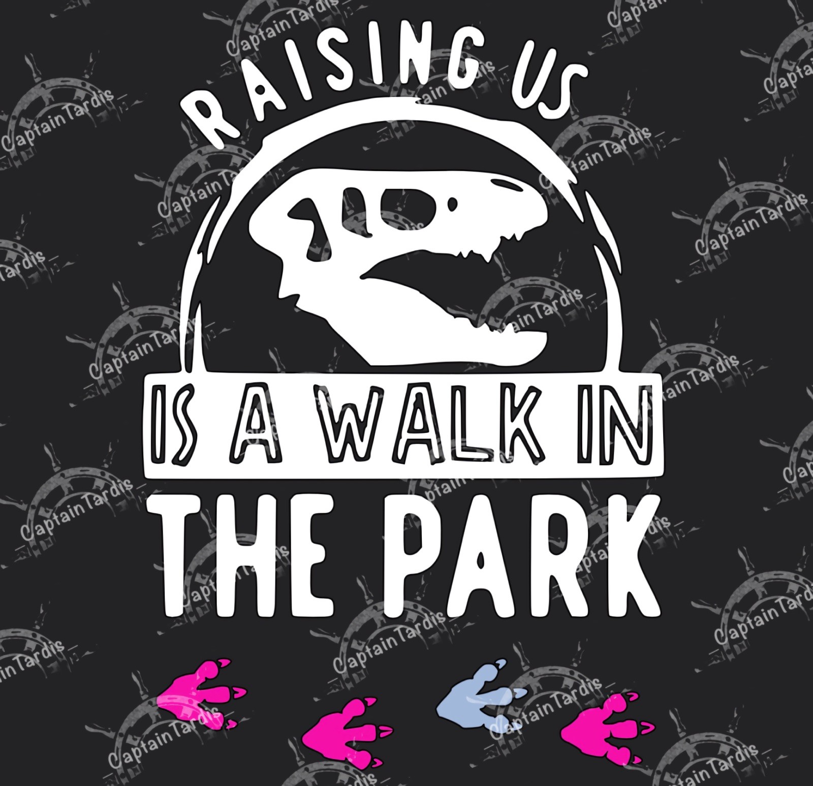 Raising Us Is A Walk In The Park Footprint Vinyl Decal – Made To Order
