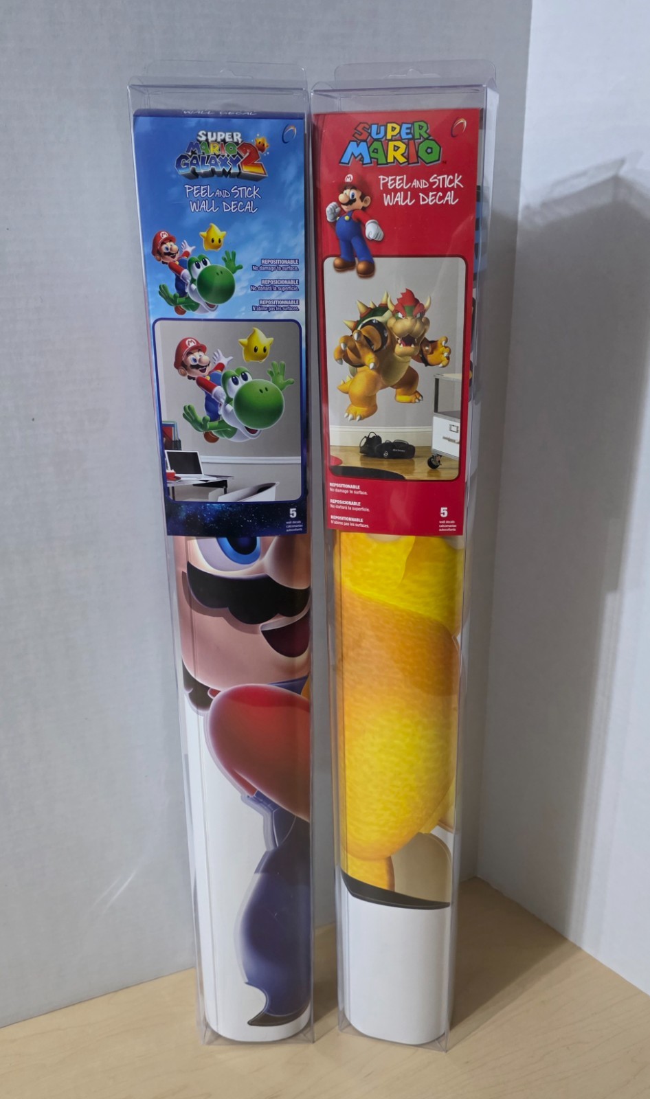 Rare Official Nintendo Super Mario Galaxy 2 Yoshi & Bowser Giant Wall Decal Sets