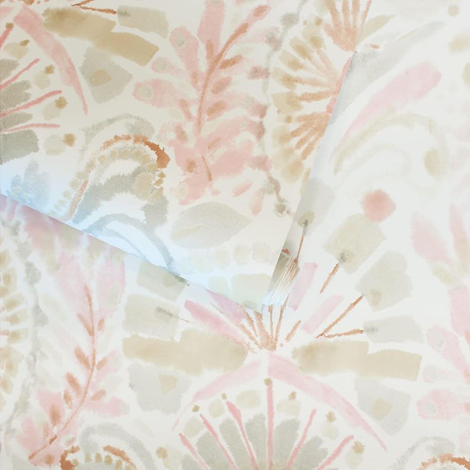 Tempaper Pink Bohemia Damask Removable Peel and Stick Boho Wallpaper, 20.5 in…