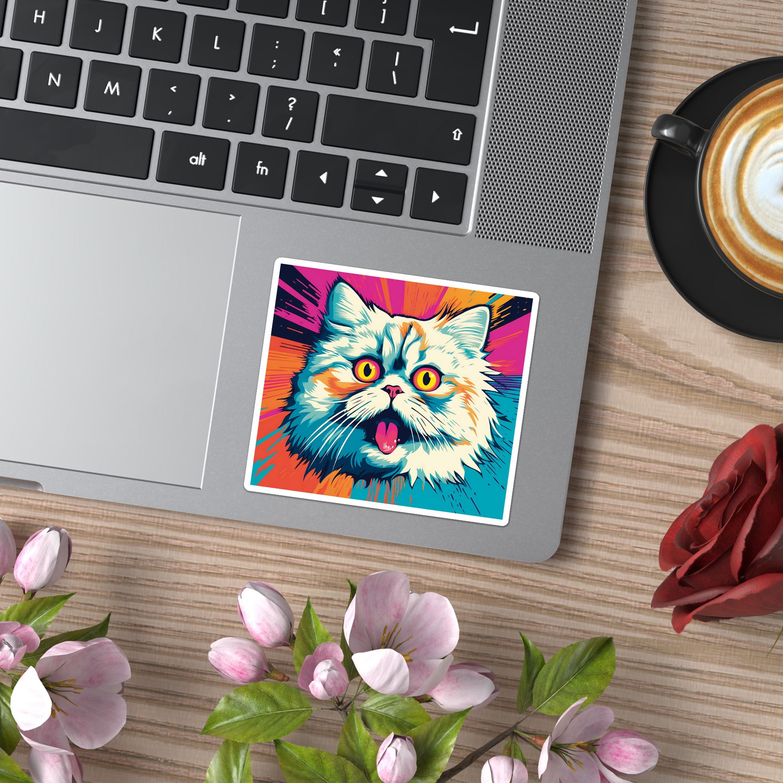 Popart Persian Cat – Vinyl Decal Sticker – Car Window Laptop – ebn11852