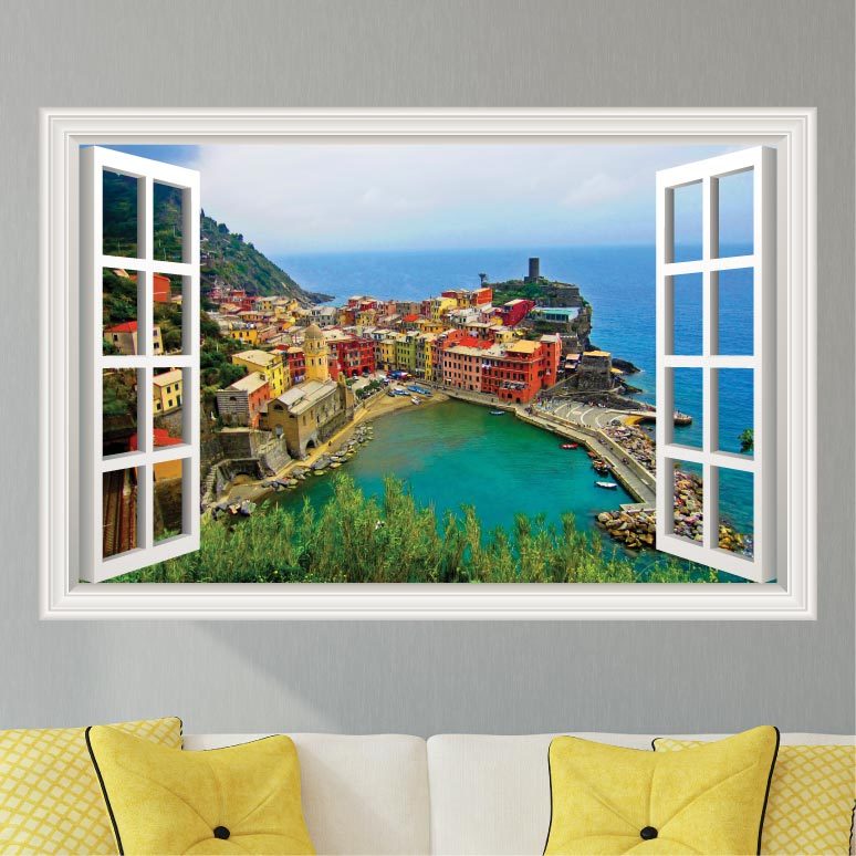 Italy Ocean Beach Scene #2 Wall Decal Sticker Graphic Art – 4 Size Options