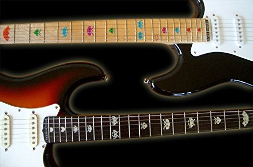Jockomo Invaders Multi-Color Guitar Inlay Sticker