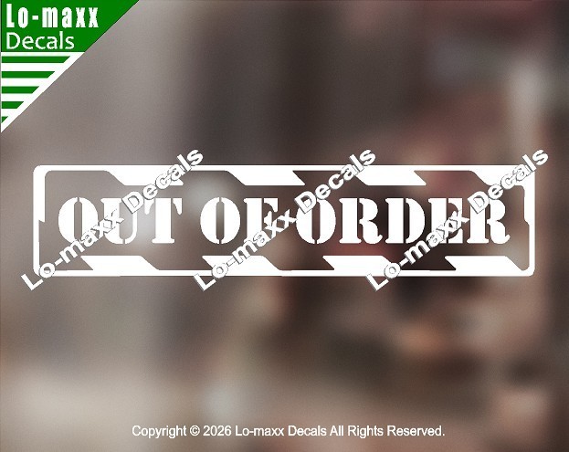 Out Of Order Hazard Stripe Die Cut Vinyl Decal High‑Performance Decal