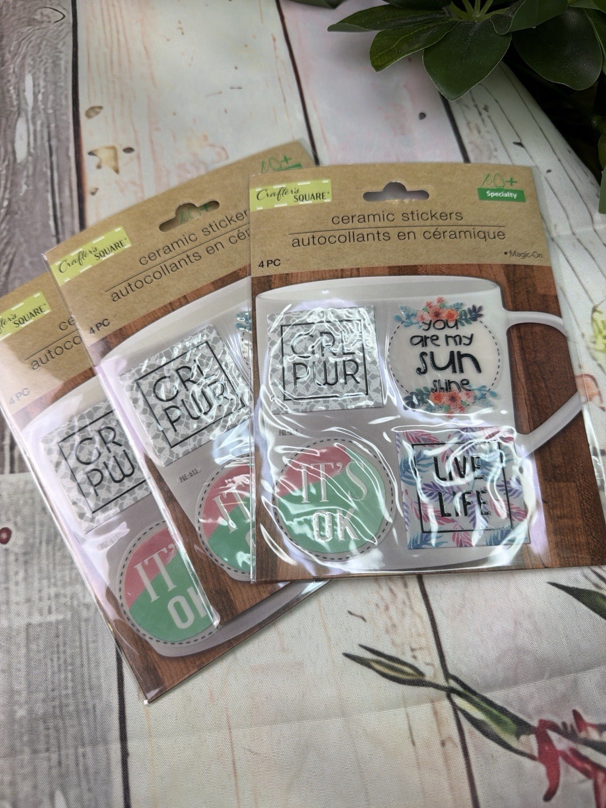Crafter’s Square Ceramic Stickers Lot Of 9 Mixed Designs, Some Repeats
