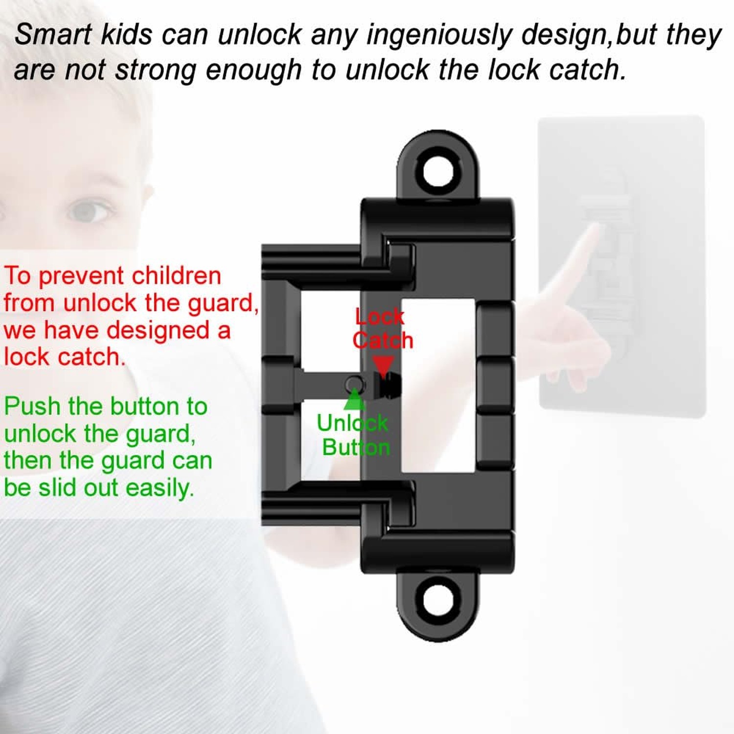 Light Switch Cover Guard,Toggle Lightswitch Coverplate Lock,Child Proof Switc…
