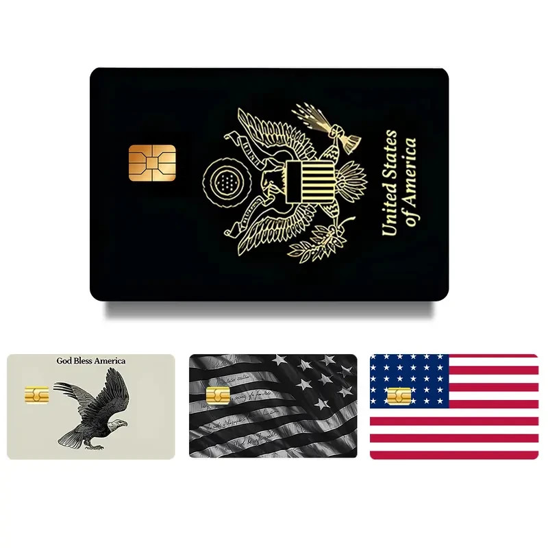 USA Patriotic Card Skins American Flag Eagle Decal God Bless America Cover