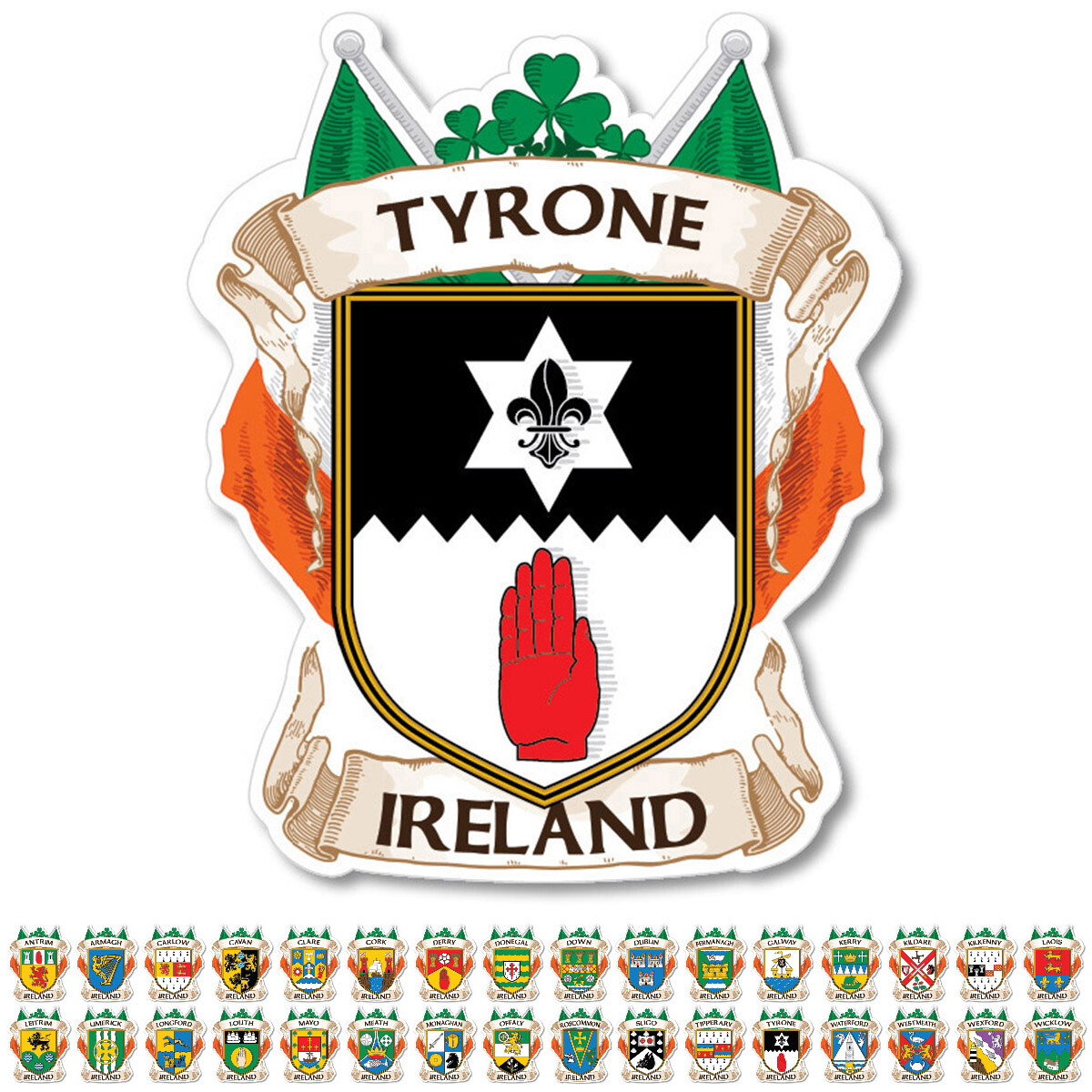 County Tyrone Ireland Irish Decal Sticker