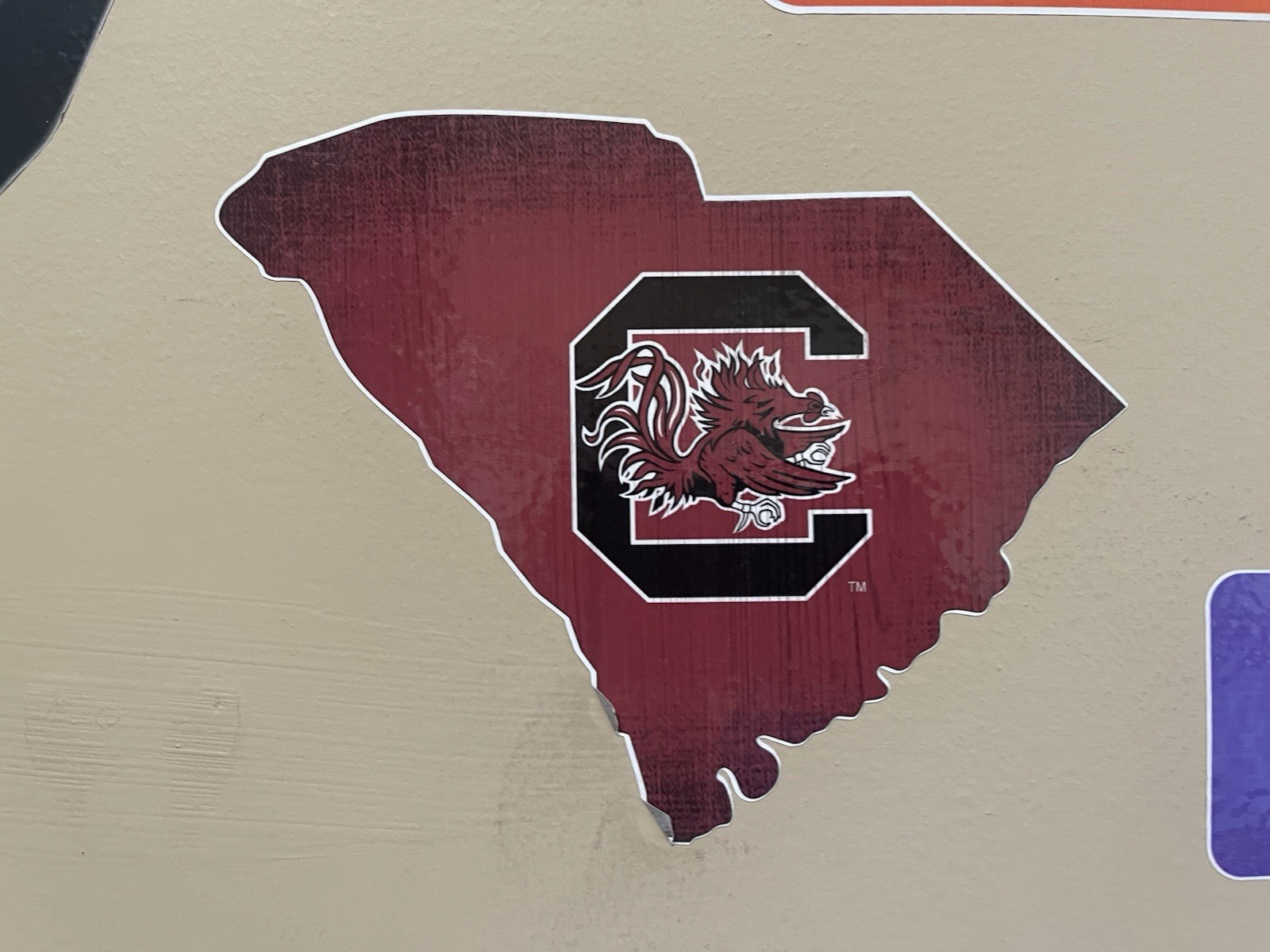 SC GAMECOCKS Laminated Decal Shape Of South Carolina Approx 10” Tall