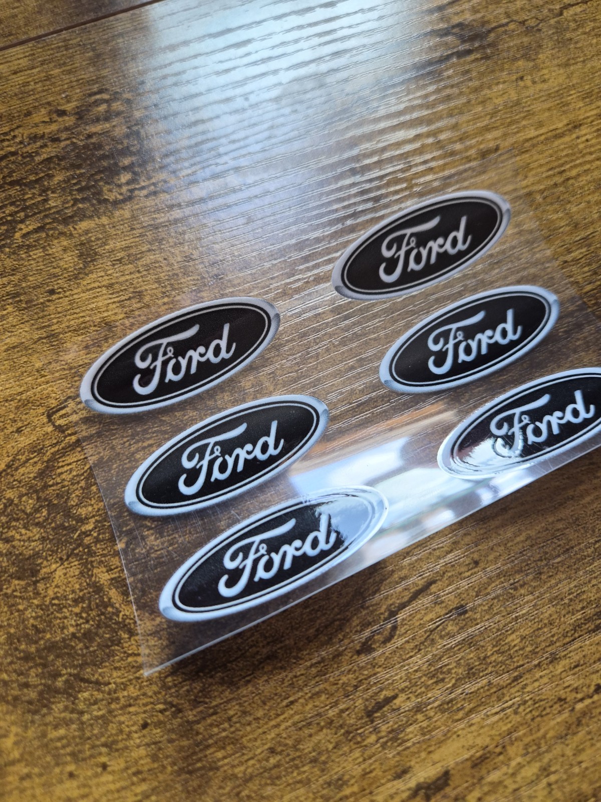 6pc FORD LOGO 2"Black High Quality UVDTF Decal Sticker waterproof USA NOT VINYL