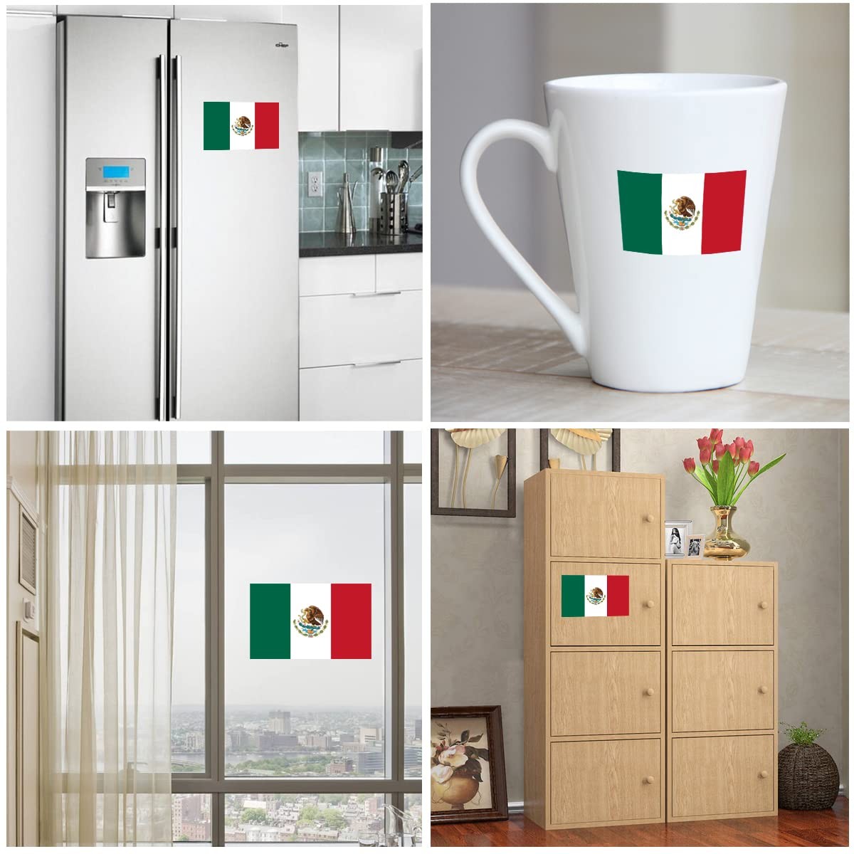 Mexico Flag Sticker Mexican Decal in Multiple Sizes 3 Pack 11.7 x 8.3 Inches
