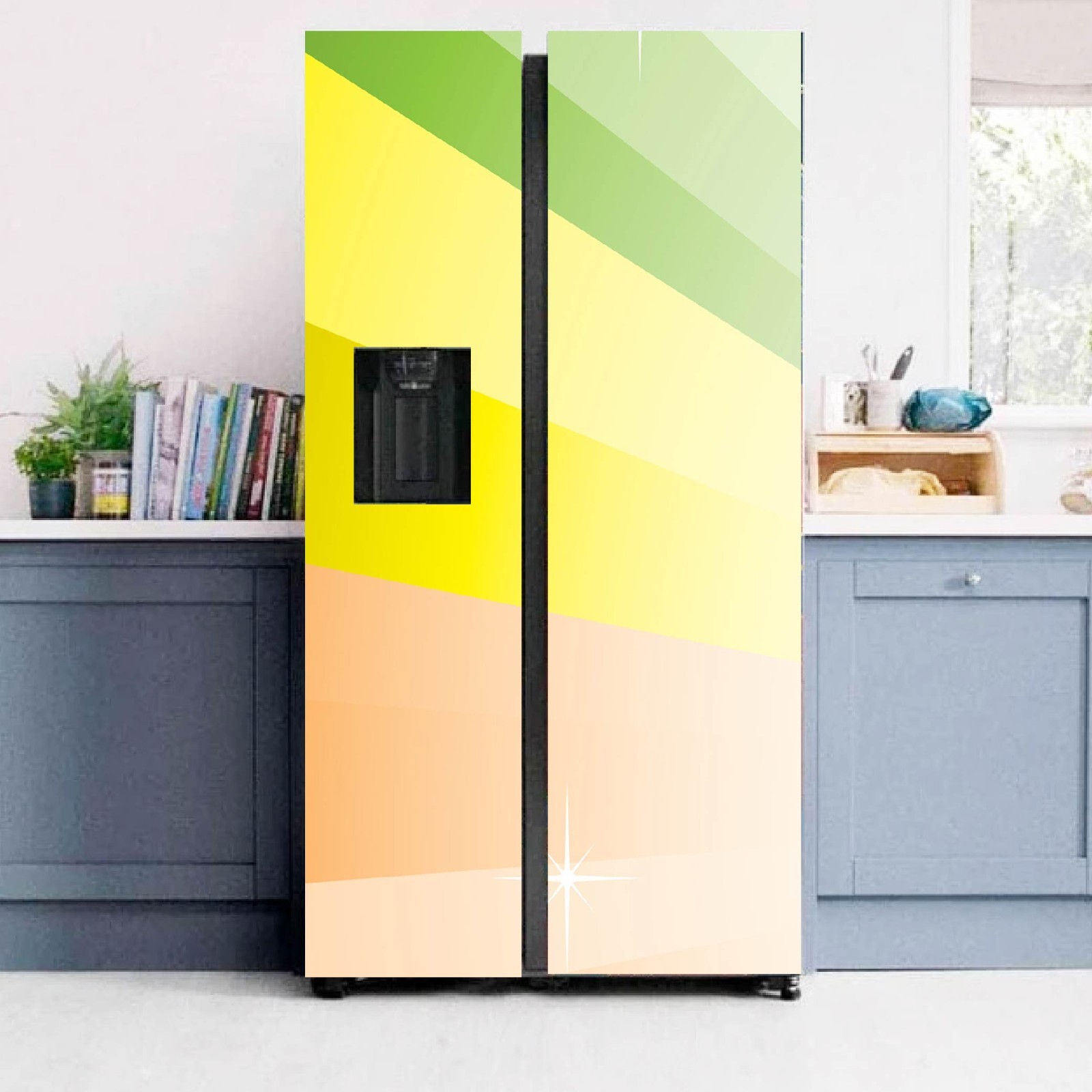 Modern Refrigerator Vinyl Wrap Kitchen Decor
