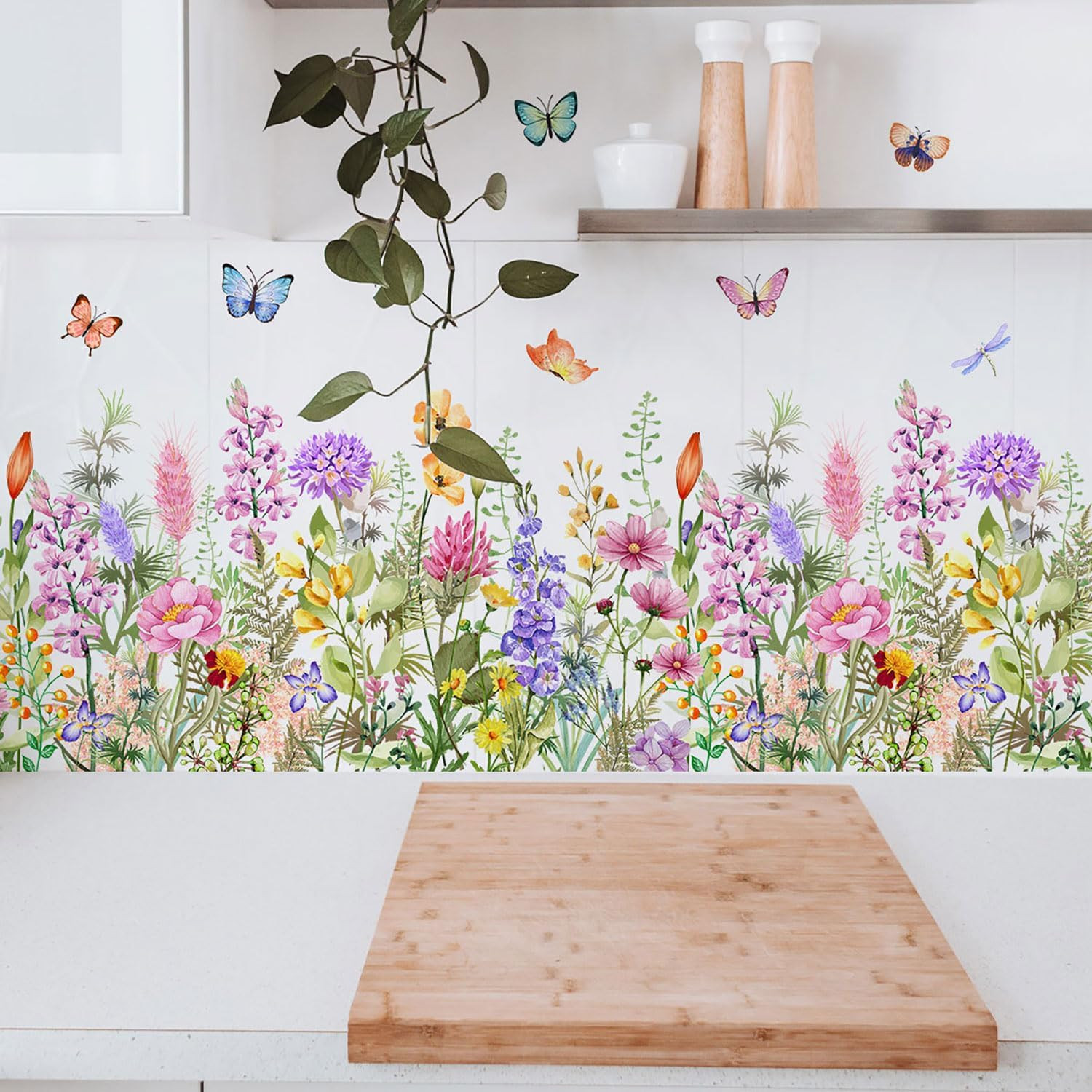 Wildflower Wall Decals Peel & Stick Floral Wall Art – Removable Flower Wall Stic