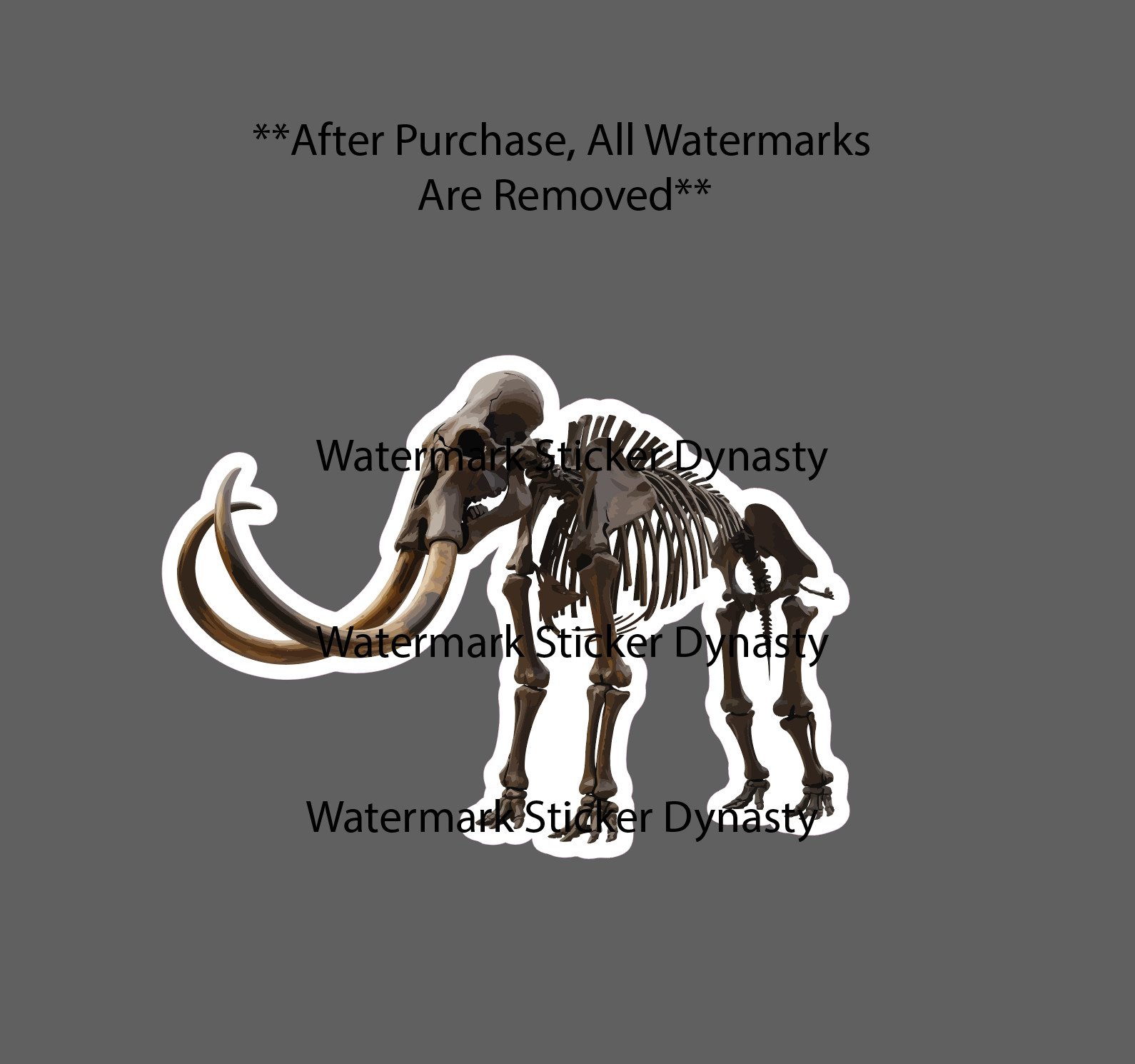 Wooly Mammoth Sticker Waterproof Decal Fossil Skeleton Bones Extinct Gift NEW