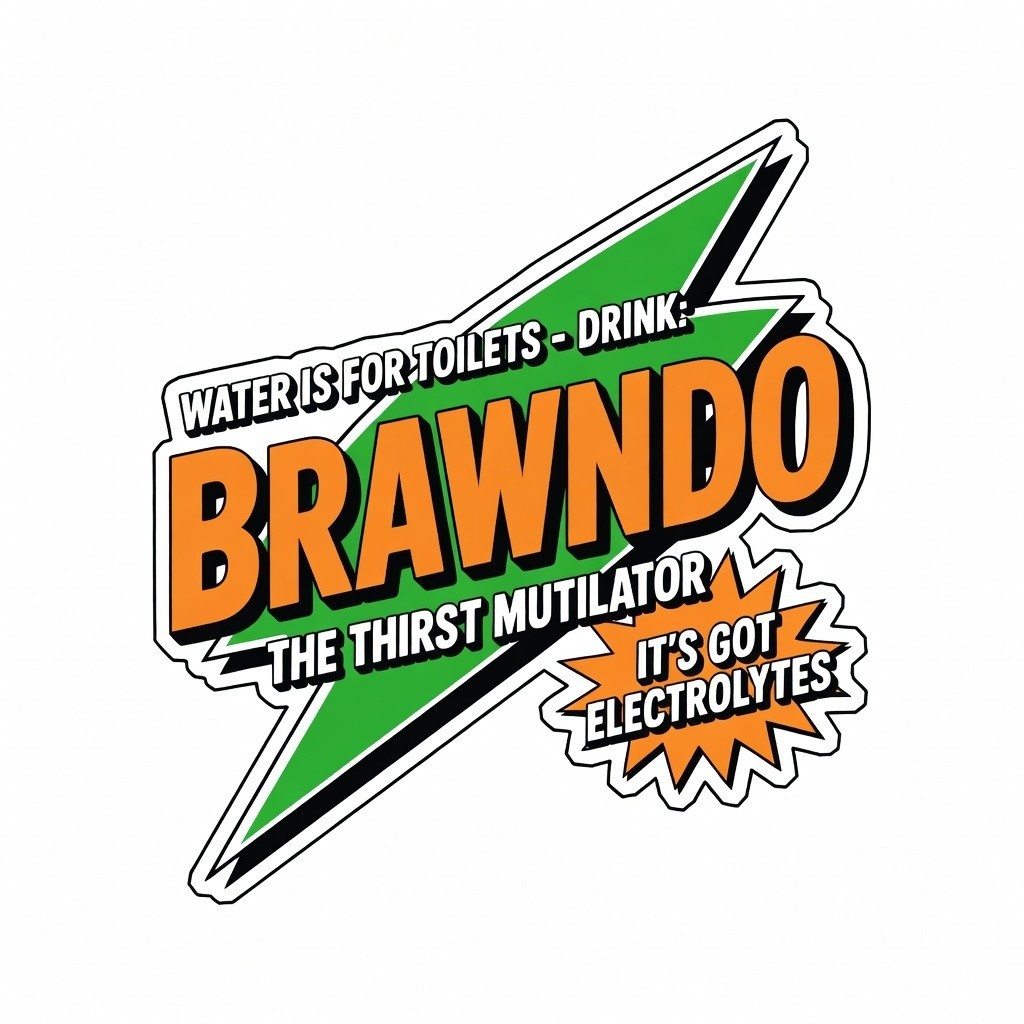 Vintage Brawndo Drink Sign Retro Electrolyte Beverage Sticker Decal XC