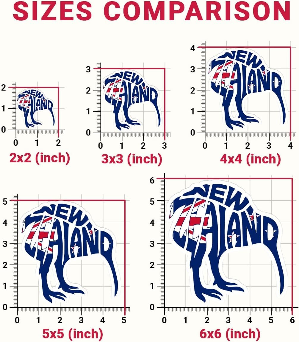 3Pcs New Zealand Sticker Funny Kiwi Bird Flag Design Gift for Women Friends Cowo