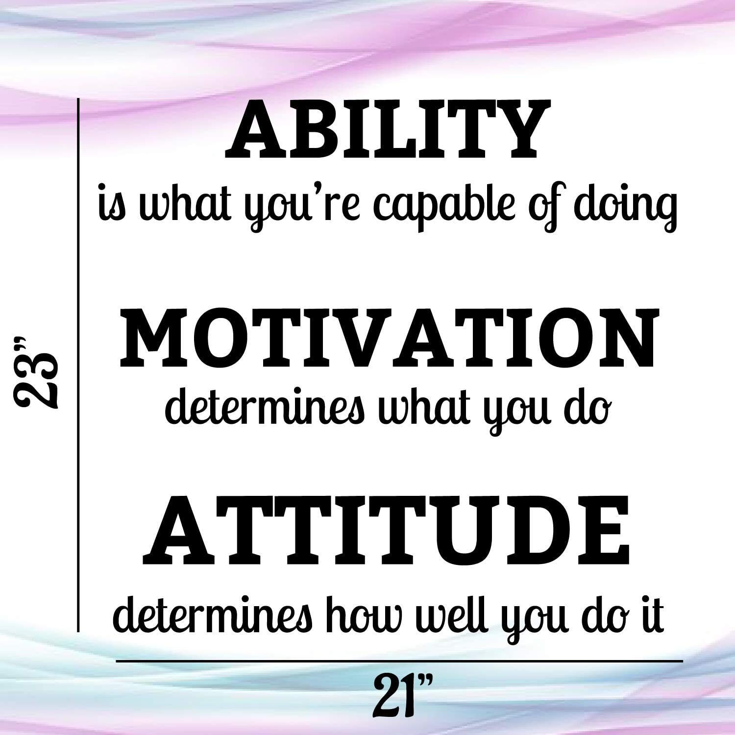 CrafteLife Vinyl Wall Quotes Decal Stickers | Ability Motivation Attitude | I…