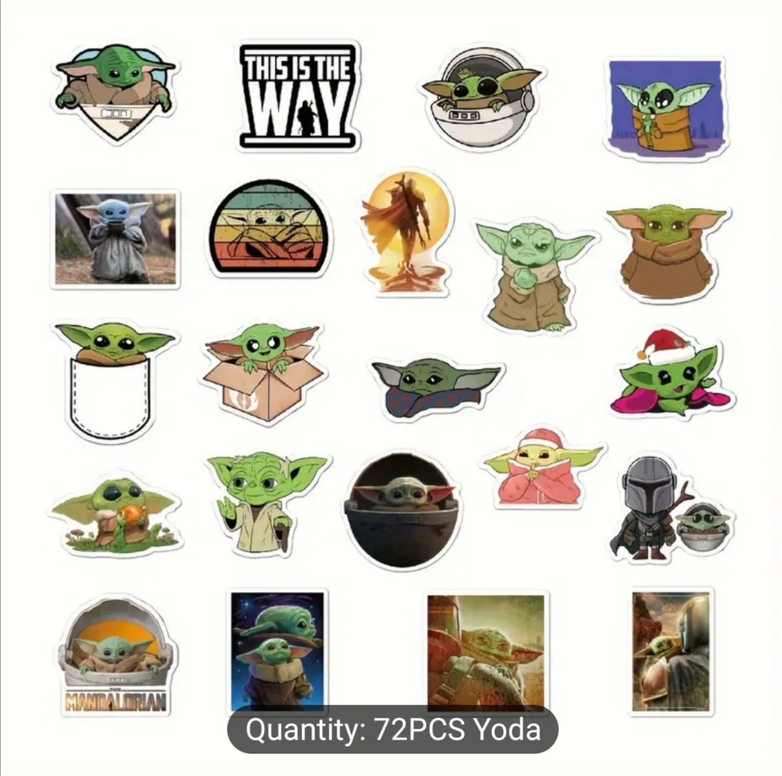 20 PCS Baby Yoda Star Wars Mandalorian Stickers BRAND NEW