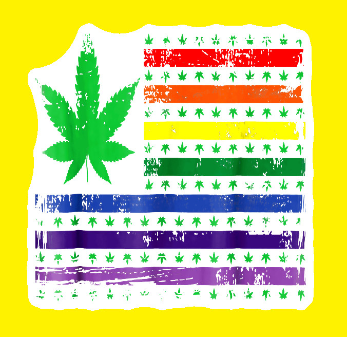 Rainbow Joint Flag UV Safe 420 Decal Sticker Weatherproof LGBTQ Pride Sticker