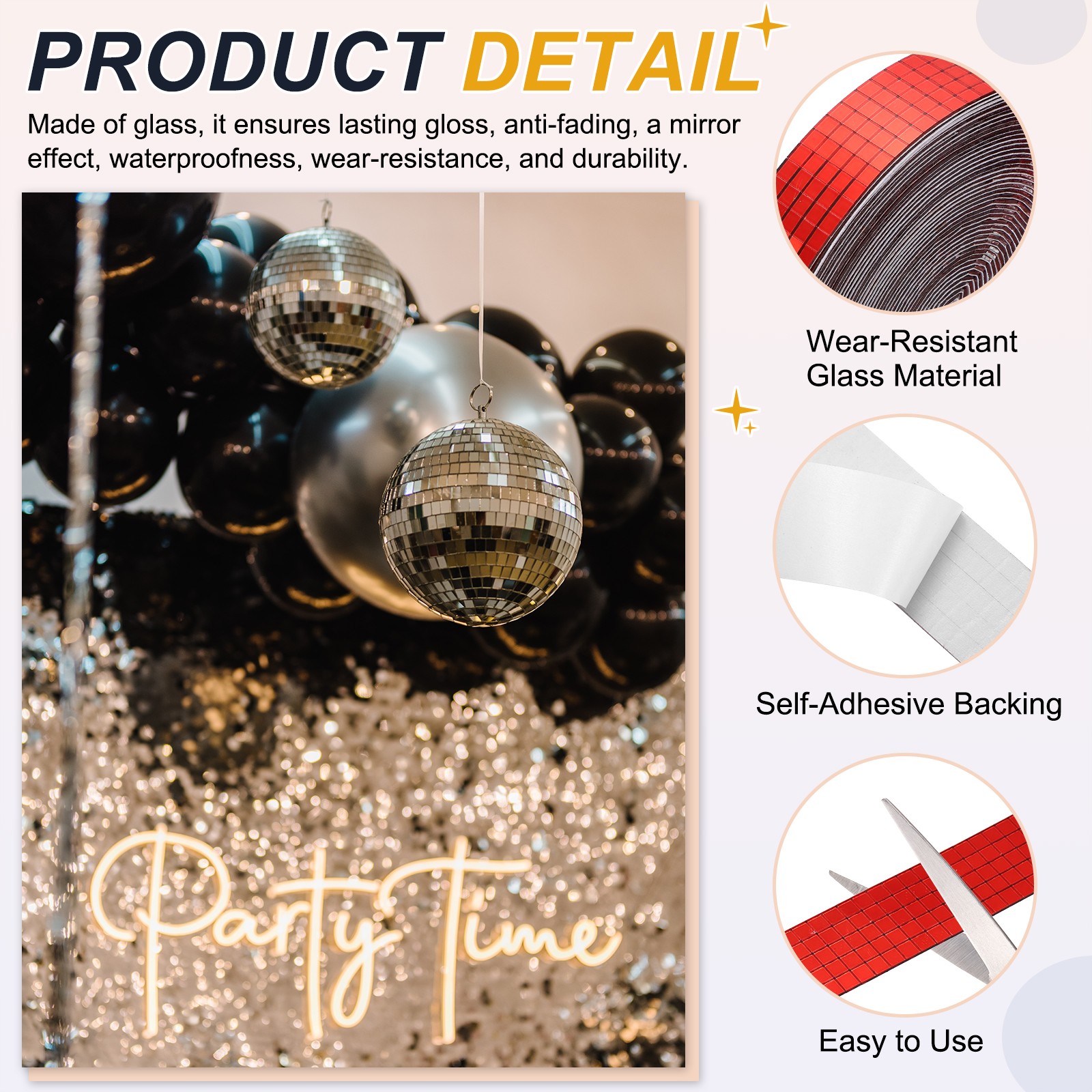 5x5mm Self Adhesive Mirrors Mosaic Tiles, 10000 Pcs Mosaic Sticker, Red