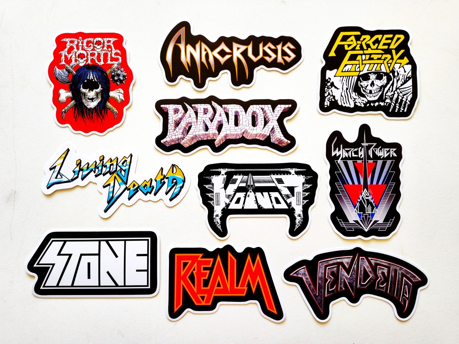 Thrash Metal Sticker Pack (10) Set 7 Forced Entry Realm Living Death Paradox