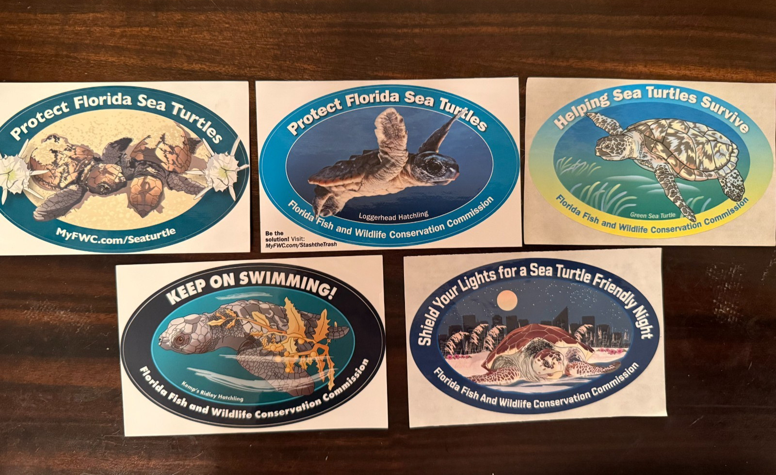 5 Turtle 5 Manatee~10 Decals Florida Fish & Wildlife Conservation Commission