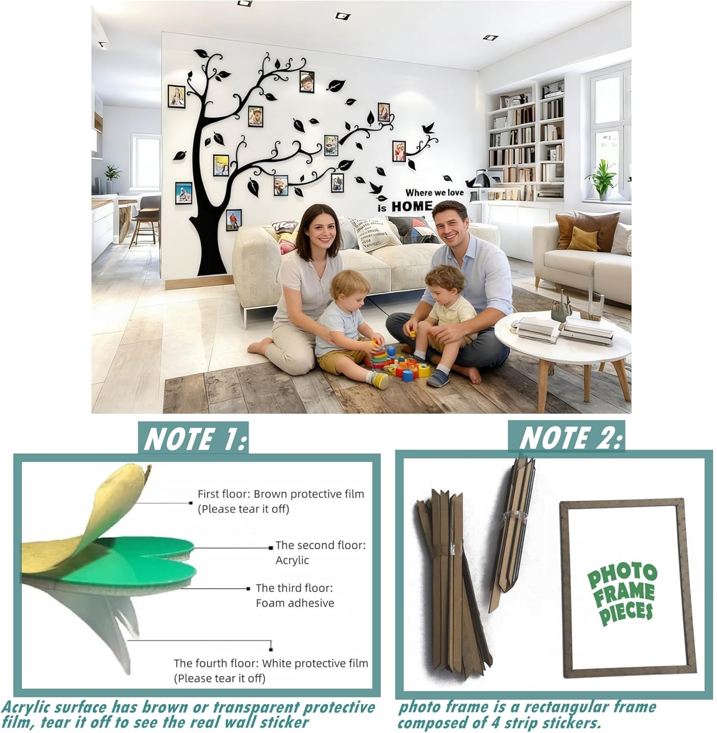 Tree Wall Stickers – DIY Photo Frame Tree Wall Decal Family Photo Frame