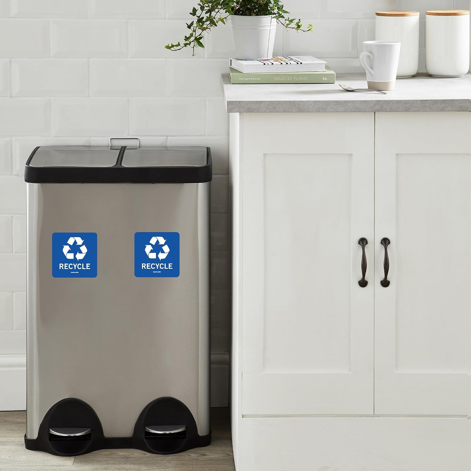 Recycle Stickers Recycle Bin Decals and Trash Can Stickers UV Protected Indoor a