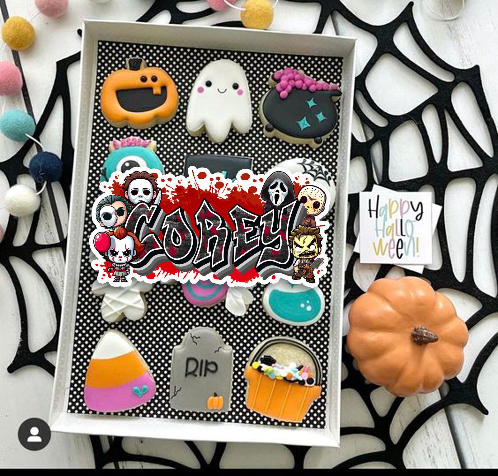 Custom Name Sticker, Vinyl Decal, Horror Villains, Spooky Halloween Killers