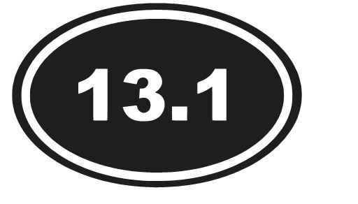 13.1 MARATHON OVAL VINYL DECAL STICKER SPORTS RUNNER LAPTOP CHOOSE COLOR