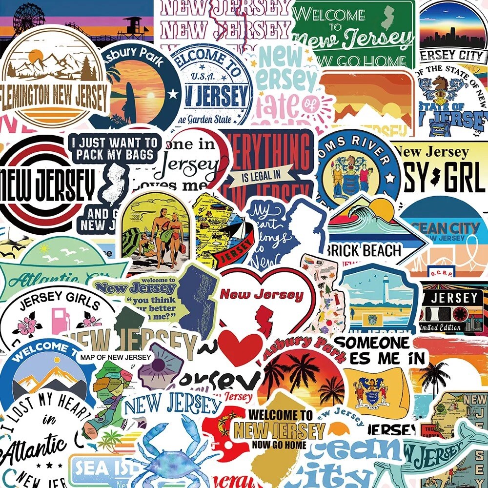 10 Random New Jersey Stickers NJ Garden State Decal Laptop Hydro Free Shipping