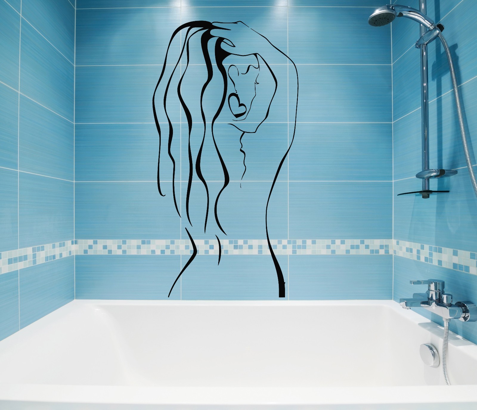 Wall Stickers Vinyl Decal For Bathroom Beautiful Sexy Women Girl Shower (z1083)