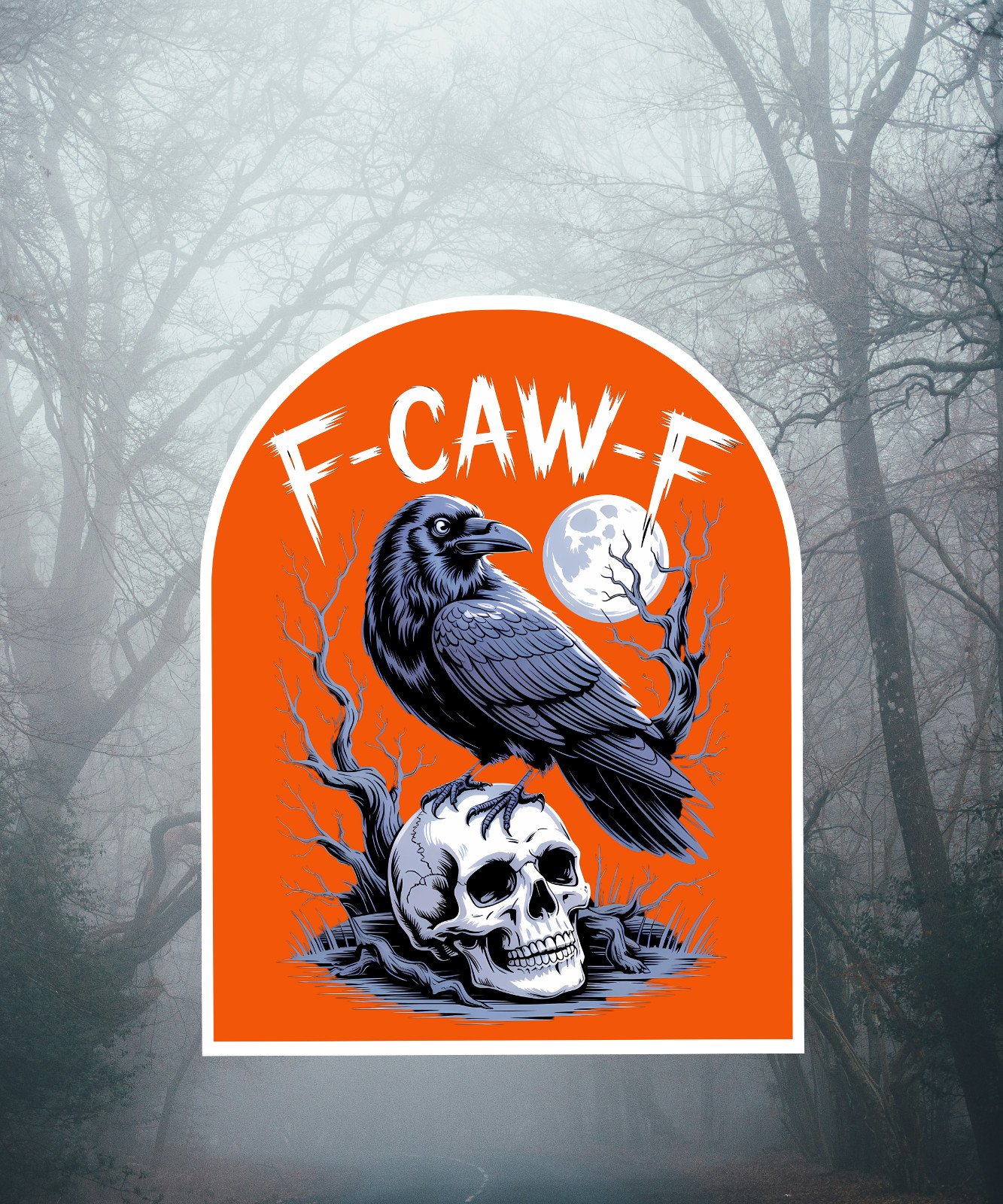 Funny, Sarcastic Halloween 3” “F-Caw-F” Crow Sticker For Tumbler, Laptop