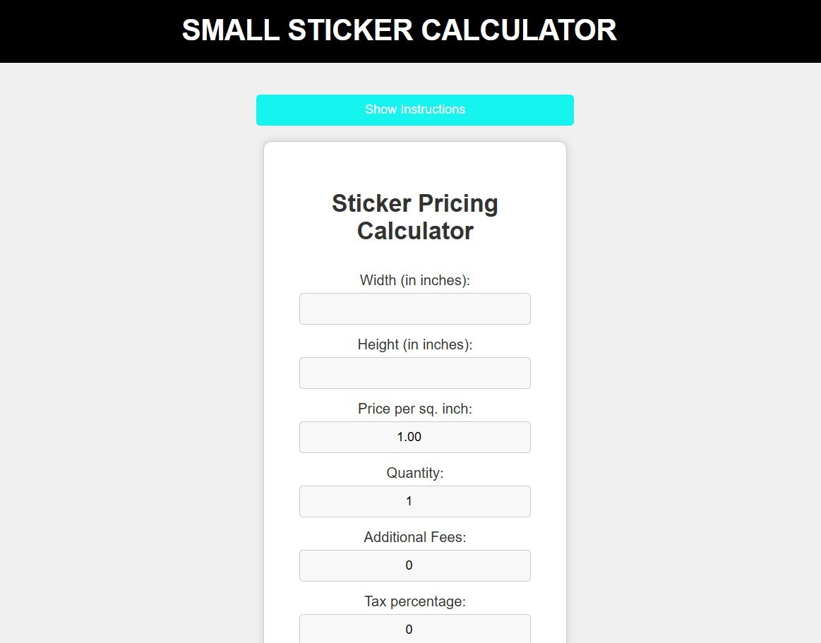 STICKER calculator, for tablet, computer or mobile android phone