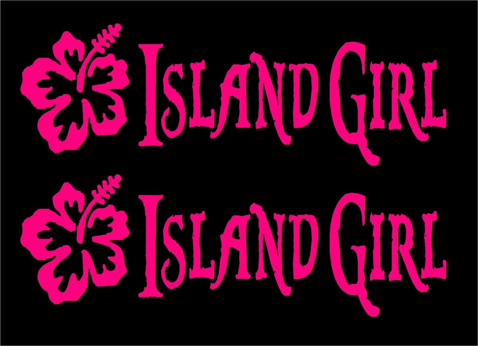 Island Girl Decal Set of Two Car Truck Window Vinyl Decals Beach Sticker