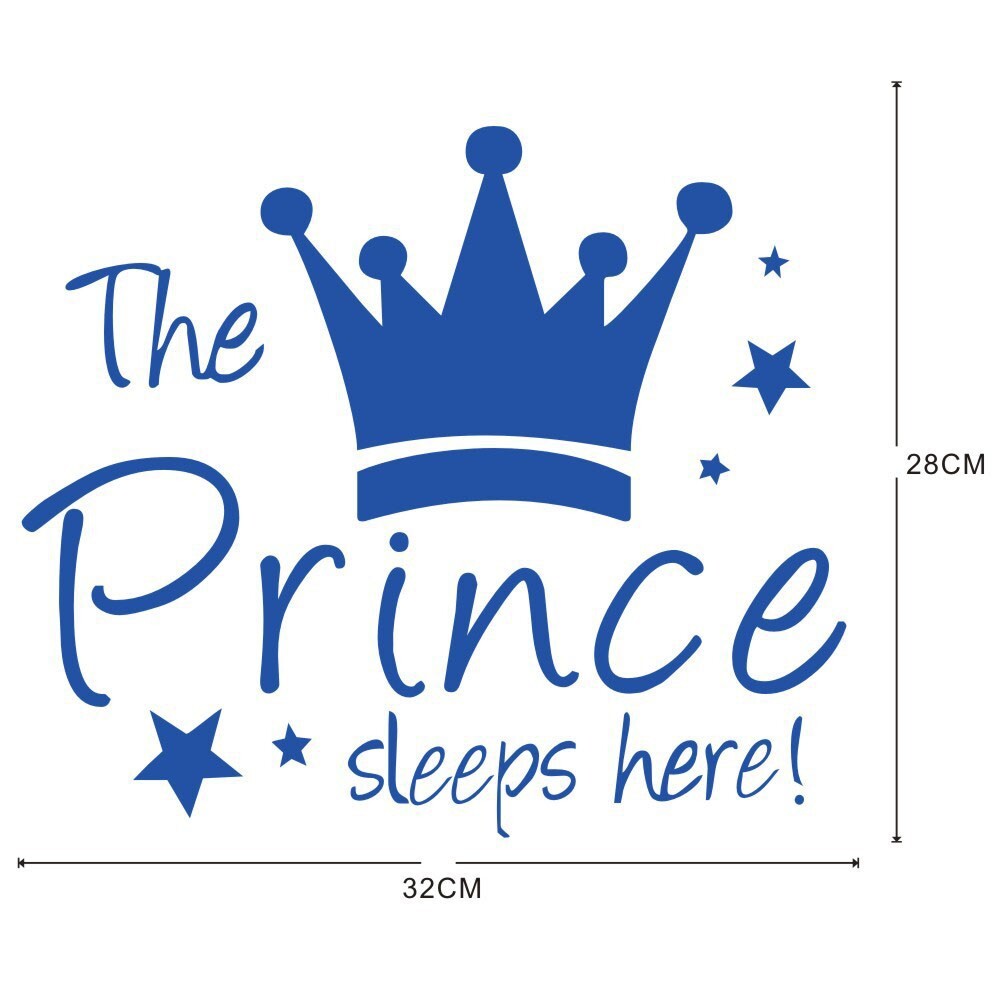 Princess Prince Sleep Here Wall Sticker Girls Boys Kids Baby Room Mural
