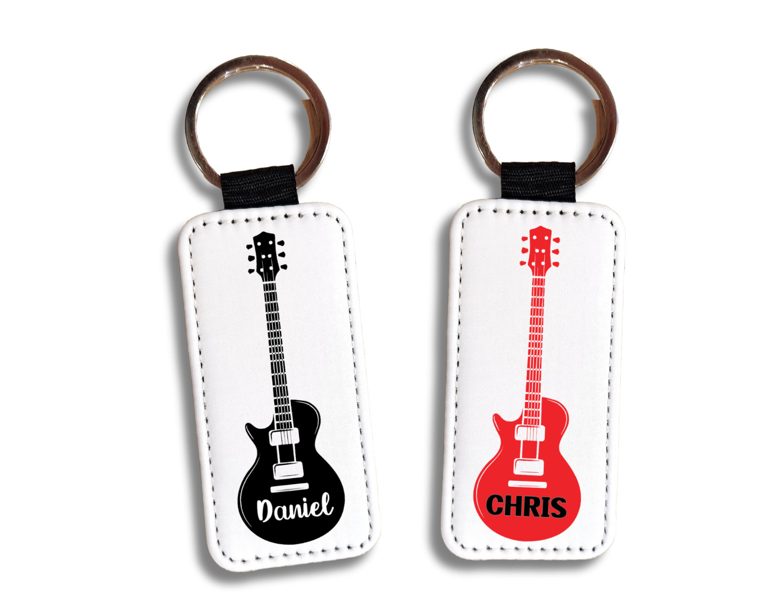 Personalized Electric Guitar Keychain, Music Gift for Guitar Player