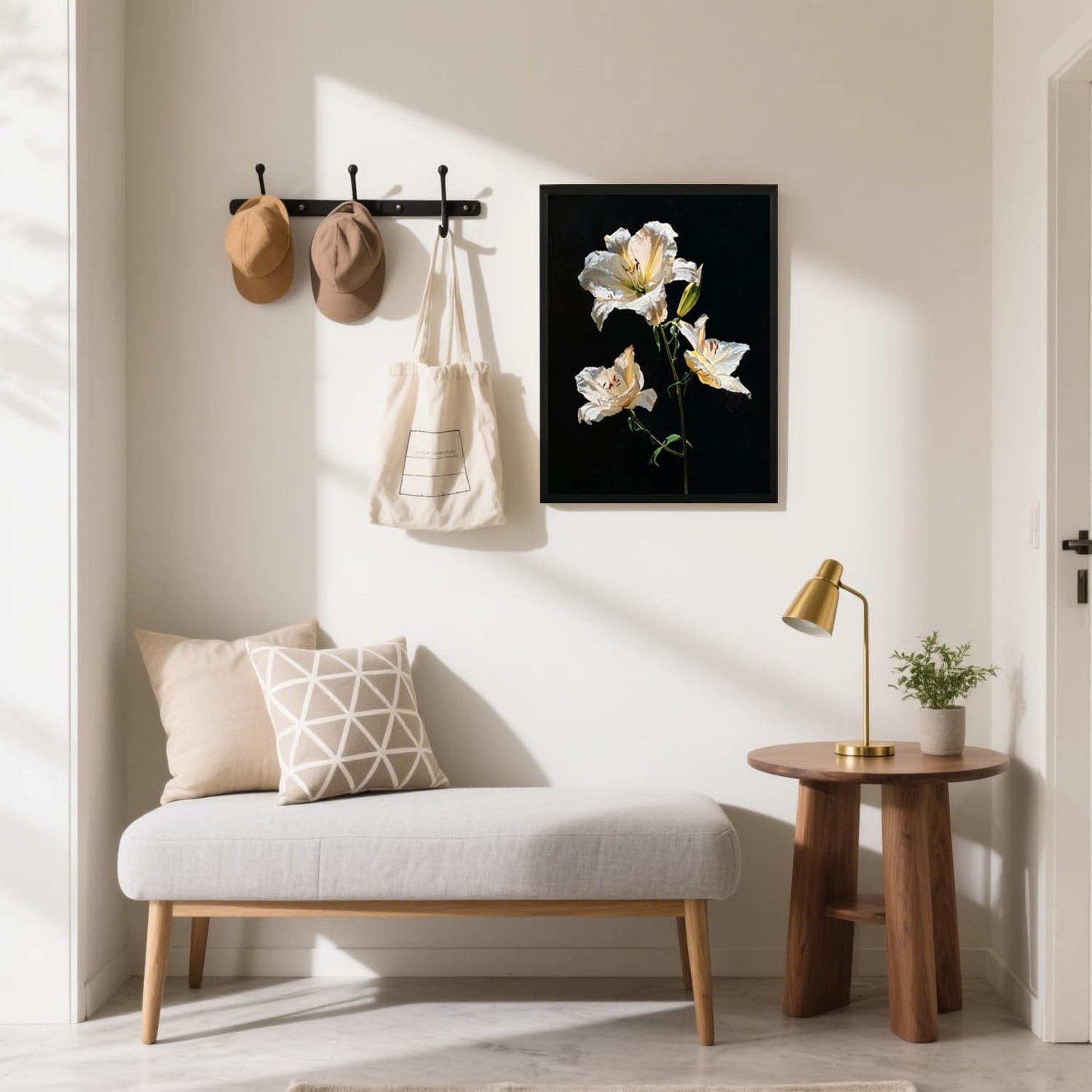 Flowers Bathroom Wall Art Prints Canvas Art Wall Decor Framed Vintage Wall Ar…