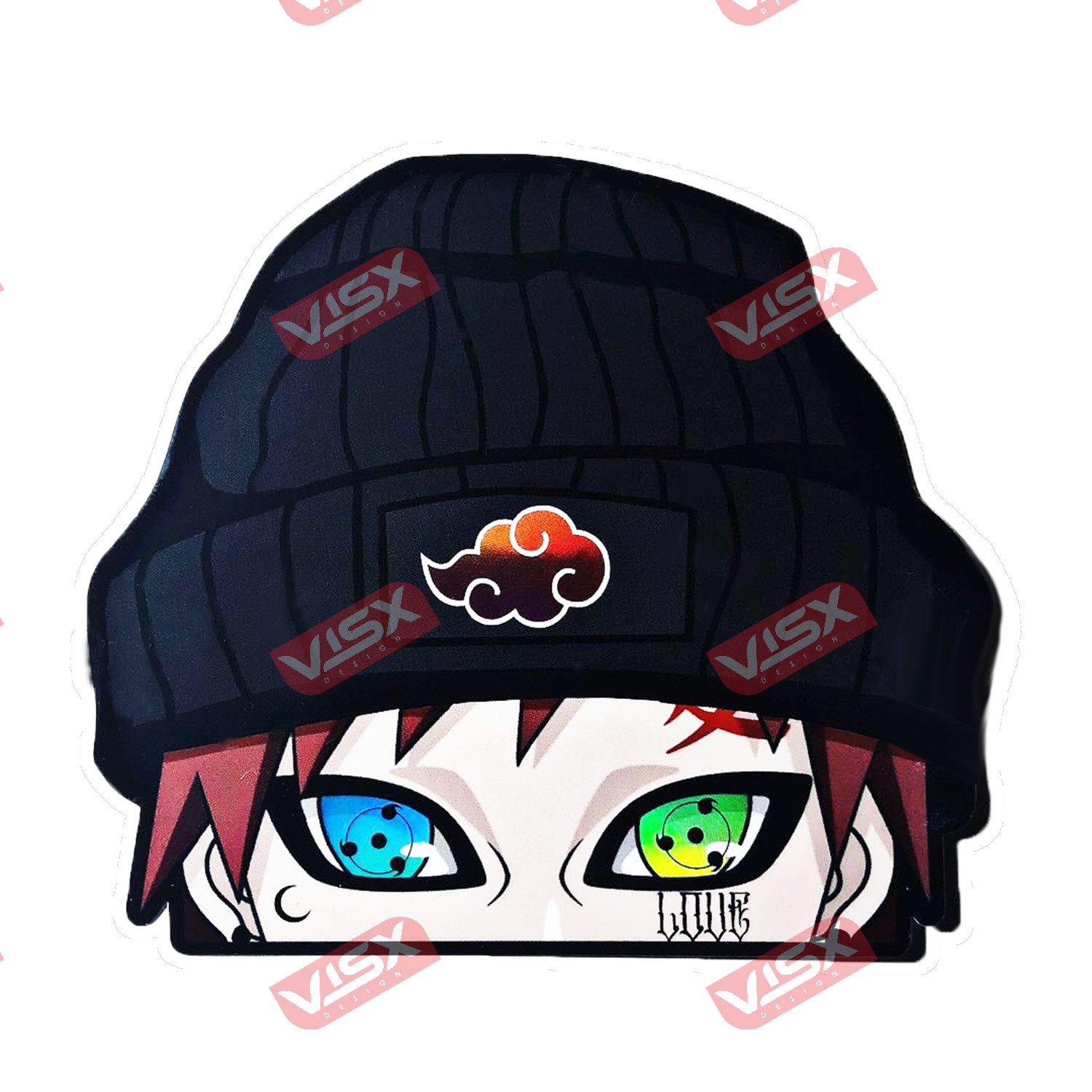 Gaara Anime Peeker Bumper Sticker Car Decal Window Vinyl Naruto Shippuden