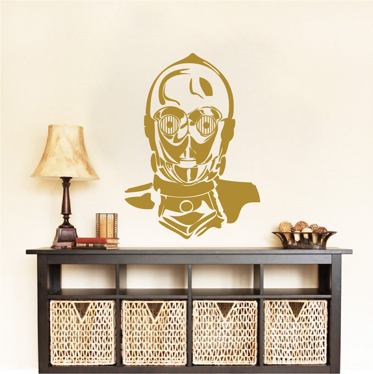 C3PO Droid Wall Decal Star Wars Wallpaper Mural Vinyl The Last Jedi Design, g86